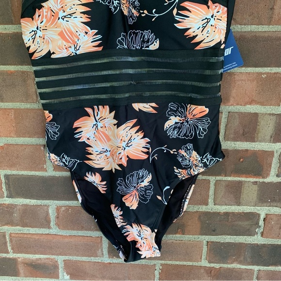 Hilor Floral Front Crossover One Piece Swimsuit Women’s Small 4-6 NEW - Picture 5 of 11